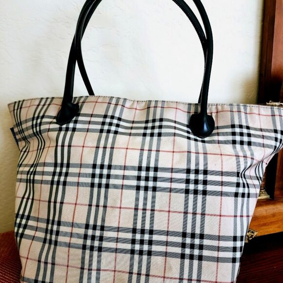 Burberry Nova Check Blue Label Tote Bag - Picture 1 of 15